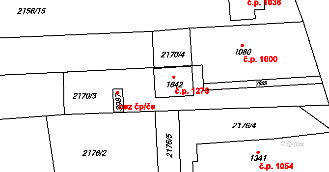 Napajedla 1276 na parcele st. 1642 v KÚ Napajedla, Katastrální mapa
