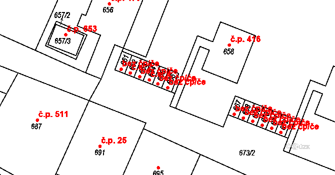 Želechovice nad Dřevnicí 41207688 na parcele st. 666 v KÚ Želechovice nad Dřevnicí, Katastrální mapa
