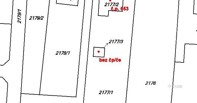 Velká Bíteš 42741688 na parcele st. 2177/3 v KÚ Velká Bíteš, Katastrální mapa