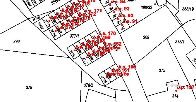 Hrádek nad Nisou 43128688 na parcele st. 377/5 v KÚ Hrádek nad Nisou, Katastrální mapa