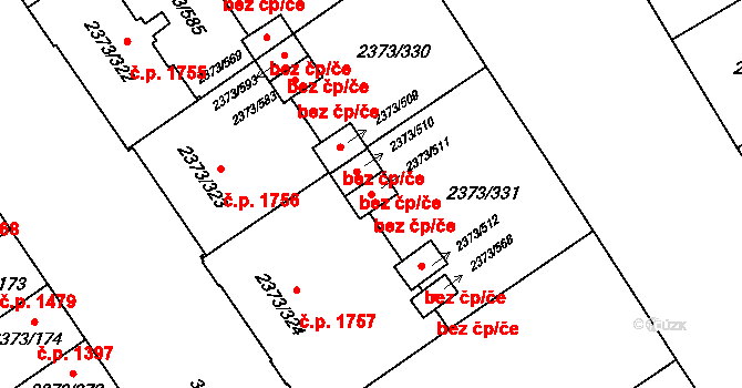 Opava 43817688 na parcele st. 2373/511 v KÚ Opava-Předměstí, Katastrální mapa