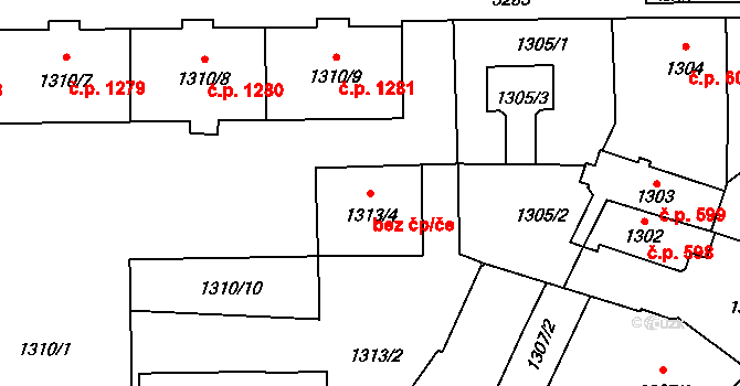 Český Těšín 43962688 na parcele st. 1313/4 v KÚ Český Těšín, Katastrální mapa