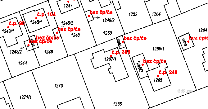 Praha 46884688 na parcele st. 1267/1 v KÚ Zbraslav, Katastrální mapa