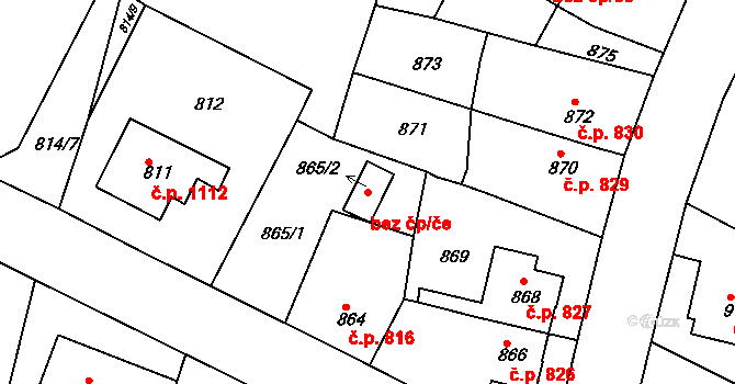Kostelec nad Orlicí 54619688 na parcele st. 865/2 v KÚ Kostelec nad Orlicí, Katastrální mapa