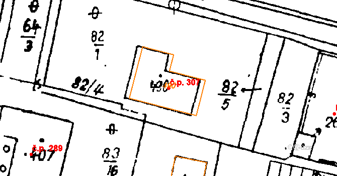 Bezdružice 307 na parcele st. 490 v KÚ Bezdružice, Katastrální mapa
