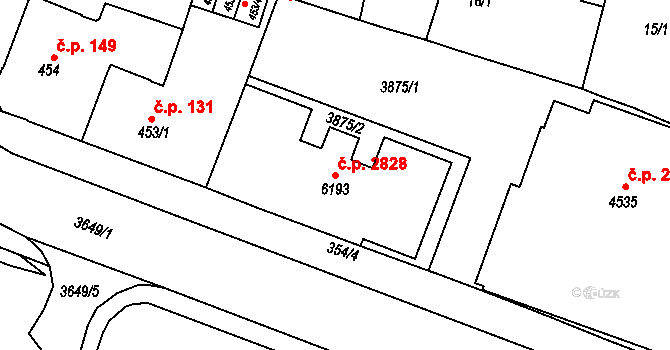 Rakovník II 2828, Rakovník na parcele st. 6193 v KÚ Rakovník, Katastrální mapa