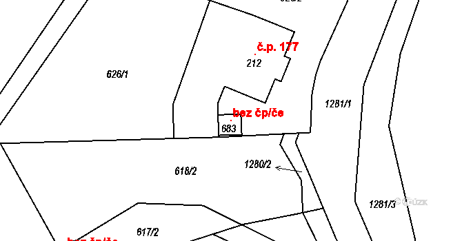 Liběchov 106172689 na parcele st. 683 v KÚ Liběchov, Katastrální mapa