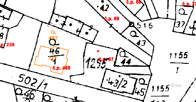 Osek 67 na parcele st. 43/2 v KÚ Osek u Rokycan, Katastrální mapa
