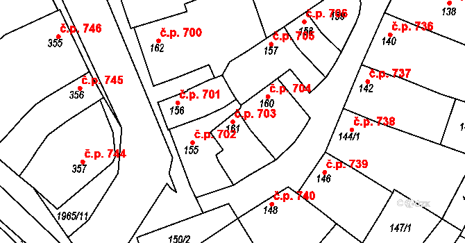 Mistřín 703, Svatobořice-Mistřín na parcele st. 161 v KÚ Mistřín, Katastrální mapa