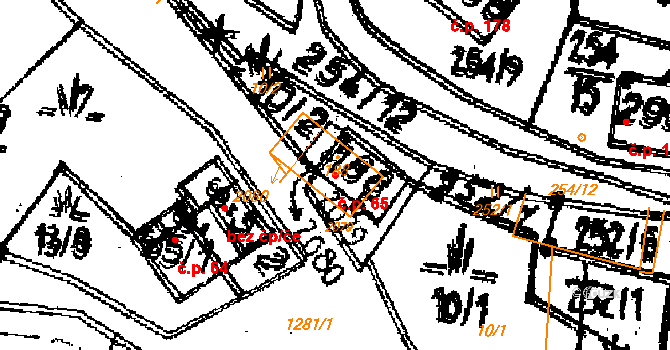 Opatovec 65 na parcele st. 188 v KÚ Opatovec, Katastrální mapa