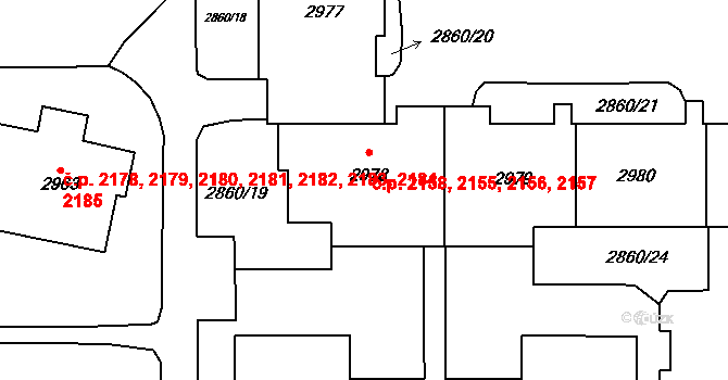 Stodůlky 2155,2156,2157,2158, Praha na parcele st. 2978 v KÚ Stodůlky, Katastrální mapa