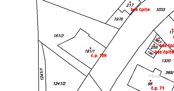 Libeč 109, Trutnov na parcele st. 181/1 v KÚ Libeč, Katastrální mapa