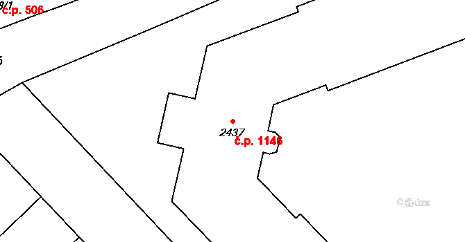 Přeštice 1146 na parcele st. 2437 v KÚ Přeštice, Katastrální mapa