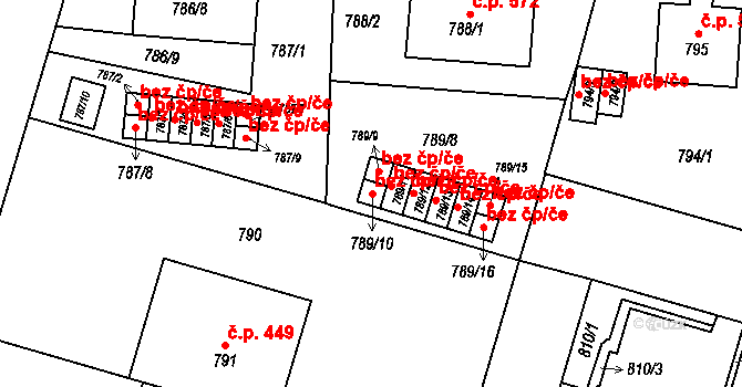 Třeboň 40058689 na parcele st. 789/10 v KÚ Třeboň, Katastrální mapa