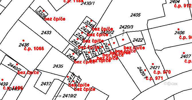 Duchcov 43600689 na parcele st. 2425 v KÚ Duchcov, Katastrální mapa