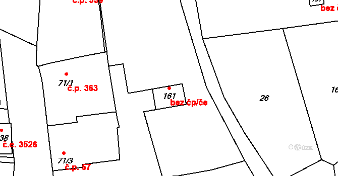 Zlín 47801689 na parcele st. 161 v KÚ Louky nad Dřevnicí, Katastrální mapa