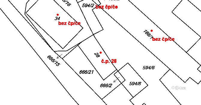 Bořanovice 28, Vimperk na parcele st. 28 v KÚ Bořanovice u Vimperka, Katastrální mapa