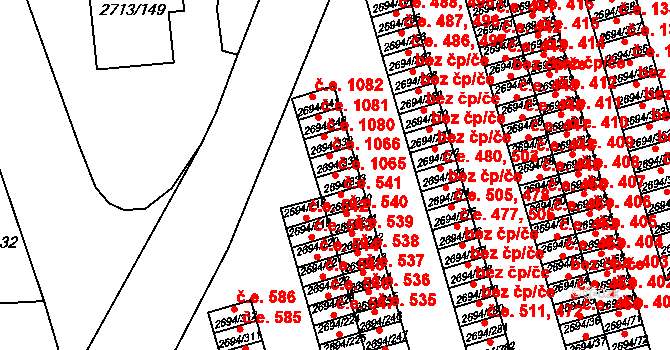 Pelhřimov 1065 na parcele st. 2694/333 v KÚ Pelhřimov, Katastrální mapa