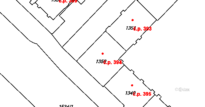 Město 394, Havířov na parcele st. 1350 v KÚ Havířov-město, Katastrální mapa