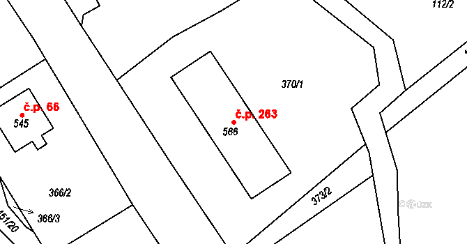 Rudoltice 263 na parcele st. 566 v KÚ Rudoltice u Lanškrouna, Katastrální mapa