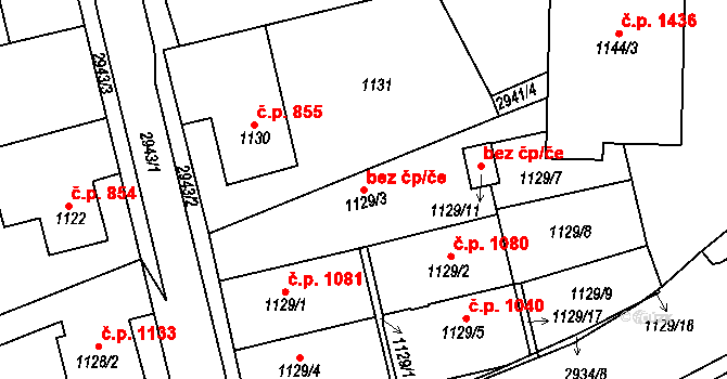 Rychnov nad Kněžnou 38505690 na parcele st. 1129/3 v KÚ Rychnov nad Kněžnou, Katastrální mapa