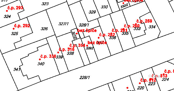 Brno 39483690 na parcele st. 328/2 v KÚ Komárov, Katastrální mapa
