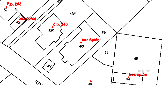 Petrovice u Karviné 42149690 na parcele st. 64/3 v KÚ Dolní Marklovice, Katastrální mapa