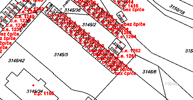 Pelhřimov 45251690 na parcele st. 3145/17 v KÚ Pelhřimov, Katastrální mapa