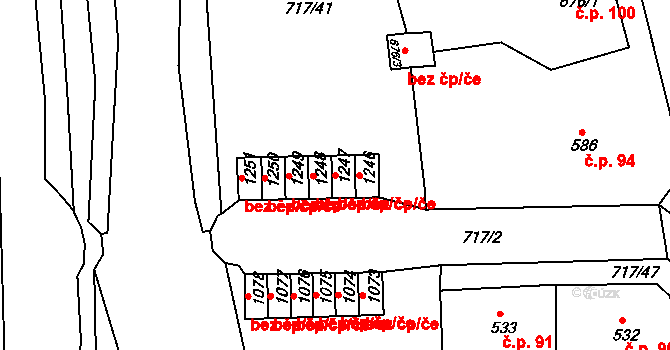 Broumov 46362690 na parcele st. 1247 v KÚ Broumov, Katastrální mapa