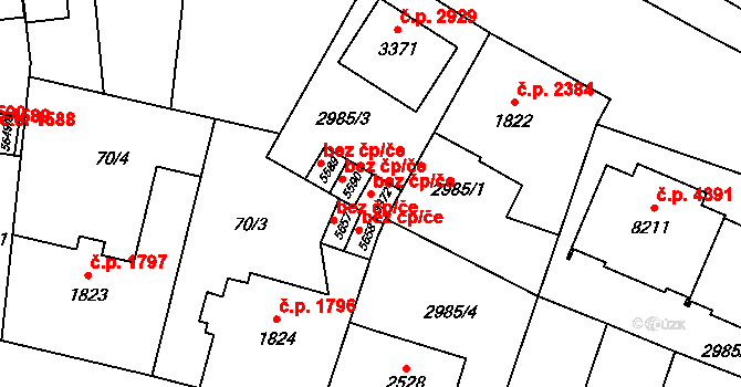 Zlín 47739690 na parcele st. 3372 v KÚ Zlín, Katastrální mapa