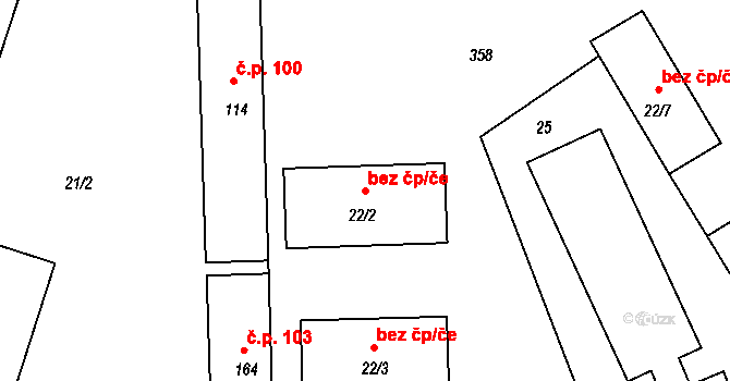 Jenštejn 49782690 na parcele st. 22/2 v KÚ Jenštejn, Katastrální mapa