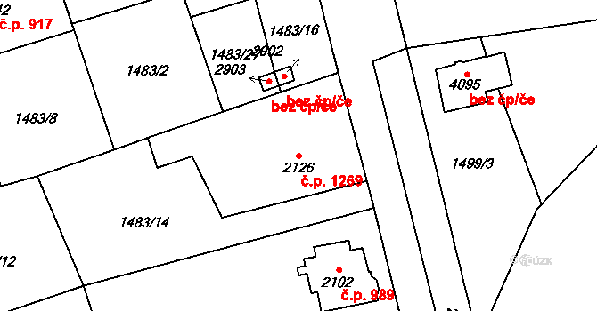 Beroun-Město 1269, Beroun na parcele st. 2126 v KÚ Beroun, Katastrální mapa