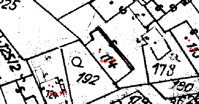 Chodská Lhota 72 na parcele st. 114 v KÚ Chodská Lhota, Katastrální mapa