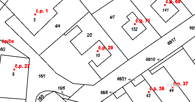 Míčov 29, Míčov-Sušice na parcele st. 10 v KÚ Míčov, Katastrální mapa