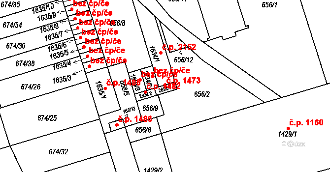 Kojetín I-Město 1473, Kojetín na parcele st. 2624/1 v KÚ Kojetín, Katastrální mapa