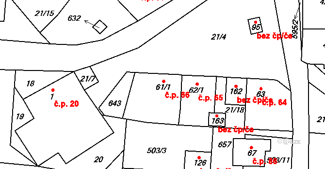 Termesivy 66, Havlíčkův Brod na parcele st. 61/1 v KÚ Termesivy, Katastrální mapa