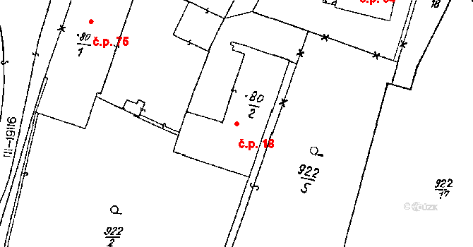 Klášter 18 na parcele st. 80/2 v KÚ Klášter u Nepomuka, Katastrální mapa