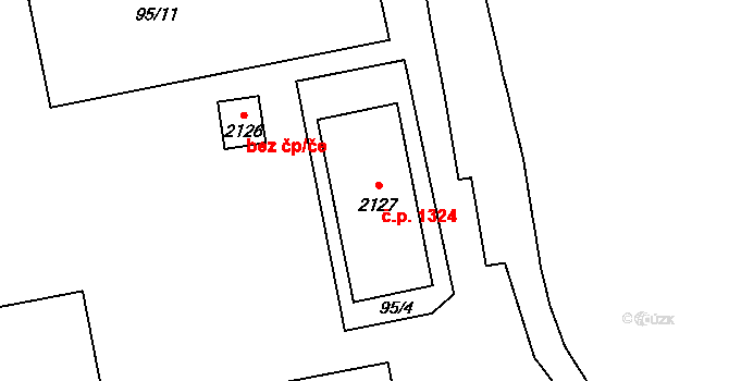Lipník nad Bečvou I-Město 1324, Lipník nad Bečvou na parcele st. 2127 v KÚ Lipník nad Bečvou, Katastrální mapa