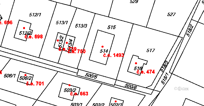 Mníšek pod Brdy 493, Katastrální mapa