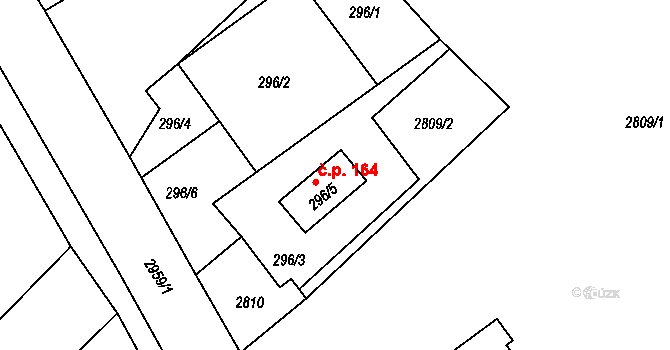 Heřmanice v Podještědí 164, Jablonné v Podještědí na parcele st. 296/5 v KÚ Heřmanice v Podještědí, Katastrální mapa