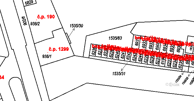 Třebíč 147505691 na parcele st. 6237 v KÚ Třebíč, Katastrální mapa
