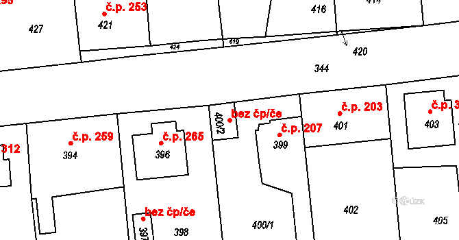 Trhový Štěpánov 147739691 na parcele st. 400/2 v KÚ Trhový Štěpánov, Katastrální mapa