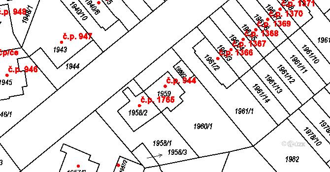 Kobylisy 944, Praha na parcele st. 1959 v KÚ Kobylisy, Katastrální mapa