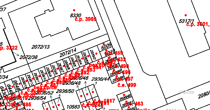 Hodonín 432 na parcele st. 6010 v KÚ Hodonín, Katastrální mapa