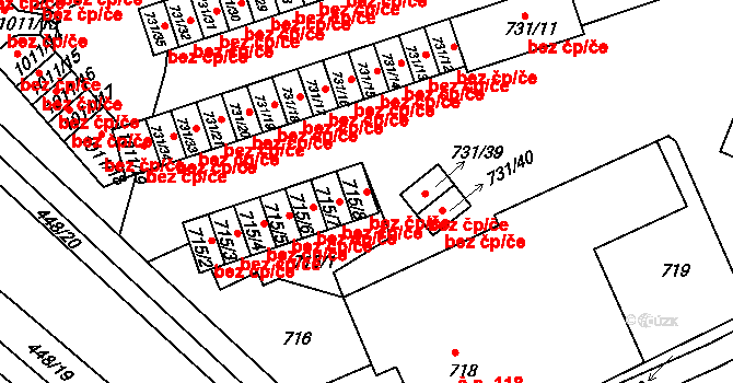 Mšeno nad Nisou 2334, Jablonec nad Nisou na parcele st. 715/8 v KÚ Mšeno nad Nisou, Katastrální mapa