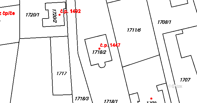 Kylešovice 1447, Opava na parcele st. 1718/2 v KÚ Kylešovice, Katastrální mapa