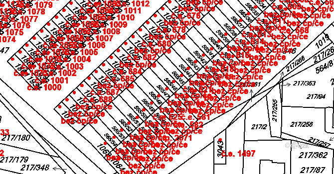 Sezimovo Ústí 623 na parcele st. 565/47 v KÚ Sezimovo Ústí, Katastrální mapa