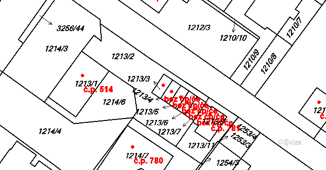 Kamenice nad Lipou 39248691 na parcele st. 1213/3 v KÚ Kamenice nad Lipou, Katastrální mapa
