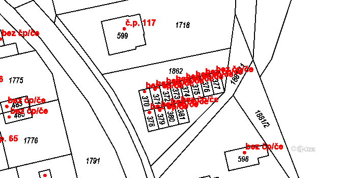 Dolní Kralovice 42499691 na parcele st. 380 v KÚ Dolní Kralovice, Katastrální mapa