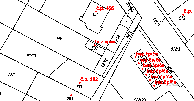 Dobroměřice 42621691 na parcele st. 560 v KÚ Dobroměřice, Katastrální mapa